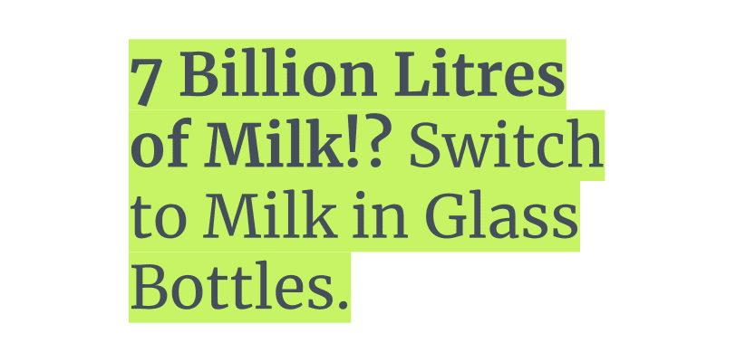 Avoid Plastic Pollution with Milk in Reusable Glass Bottles to help stop climate change