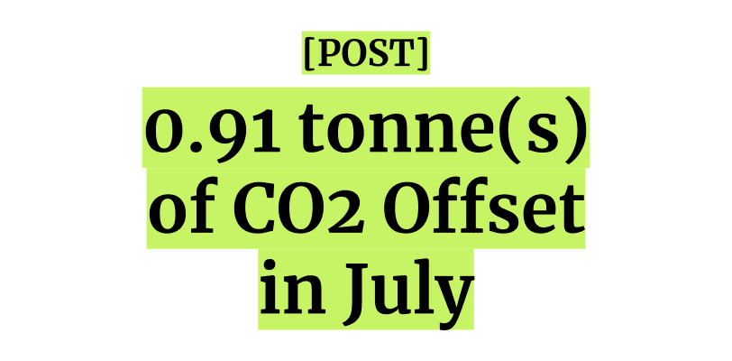 My Carbon Offset for July 2022